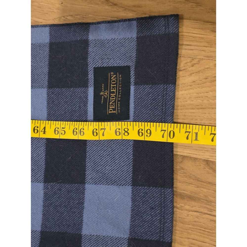 Pendleton Blue & Navy Buffalo Plaid Throw Blanket 52" X 70" 100% Polyester Cozy - Picture 3 of 5